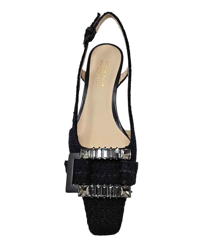 Atena Black Heel Slingback