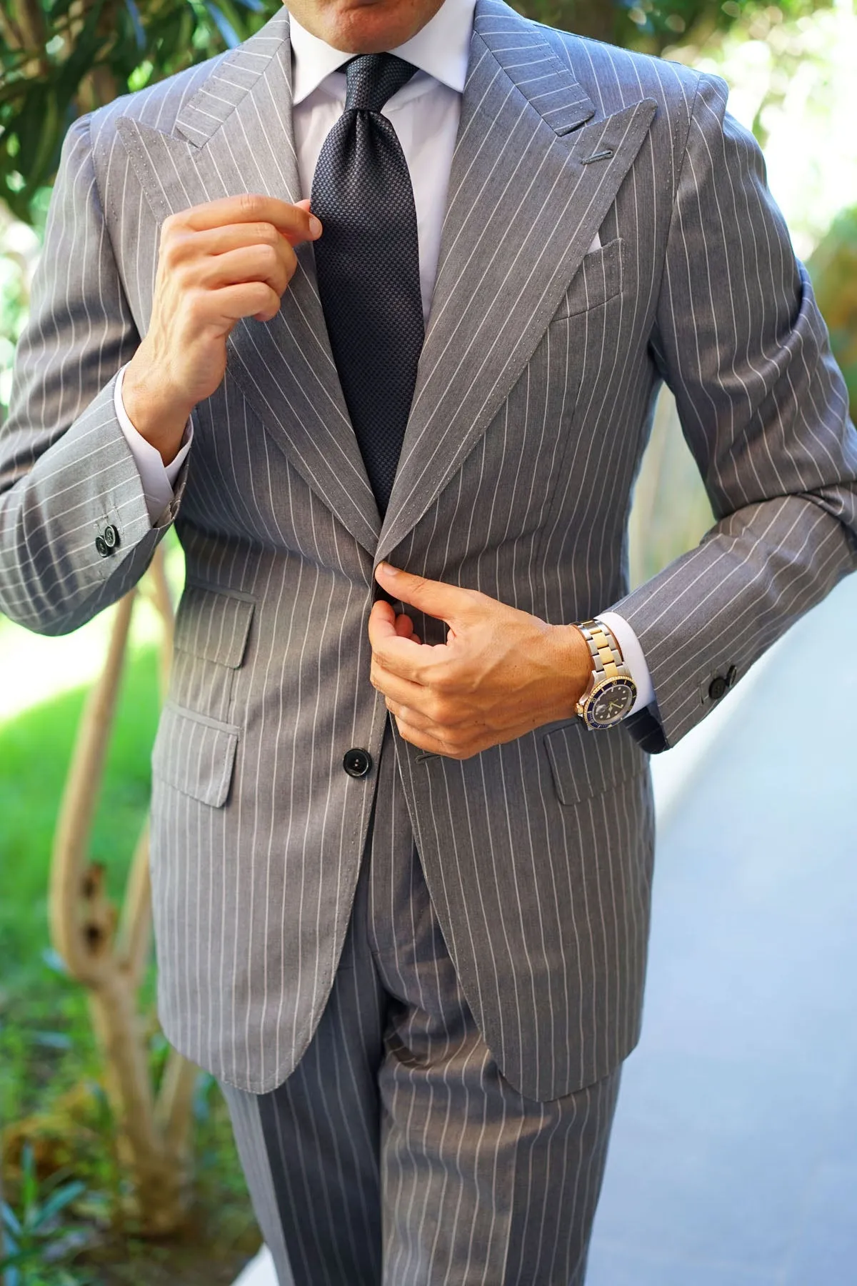 Black Houndstooth Pattern Necktie