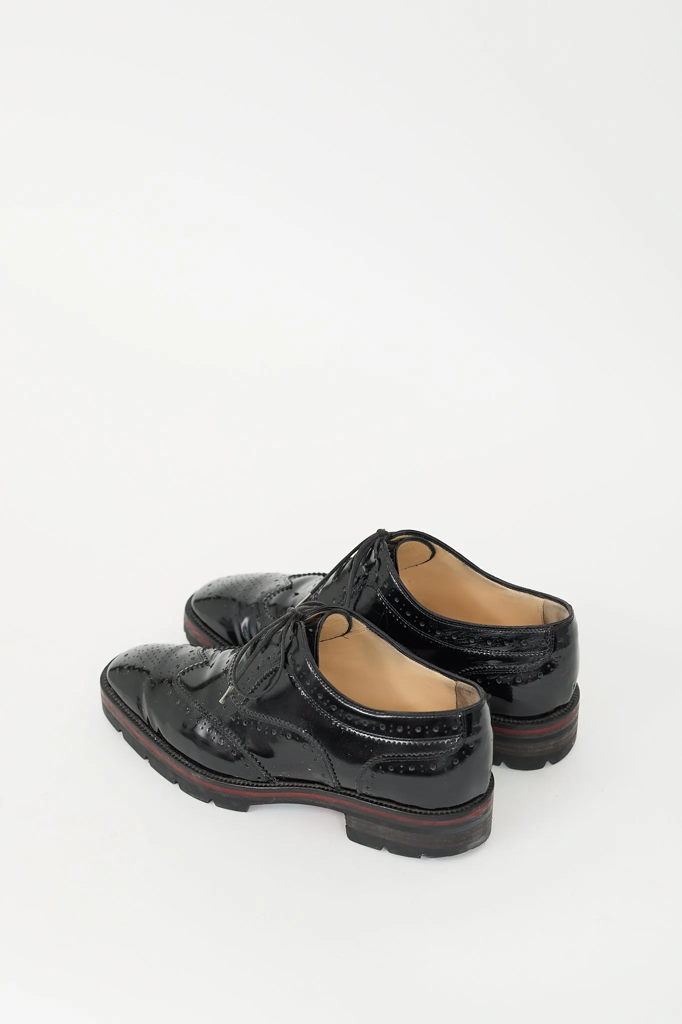 Black Patent Leather Brogue Oxford