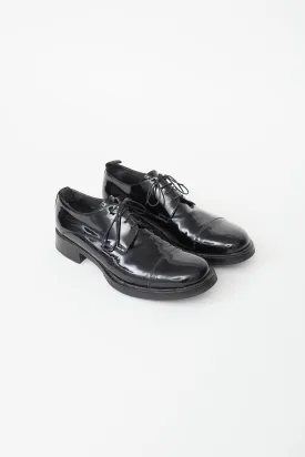 Black Patent Leather Lace-Up Derby