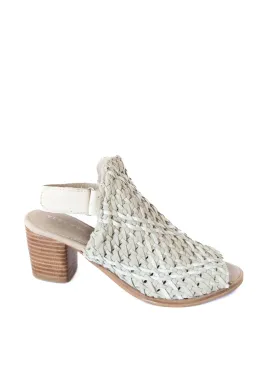 Brinkley Woven Leather Mules in Stone