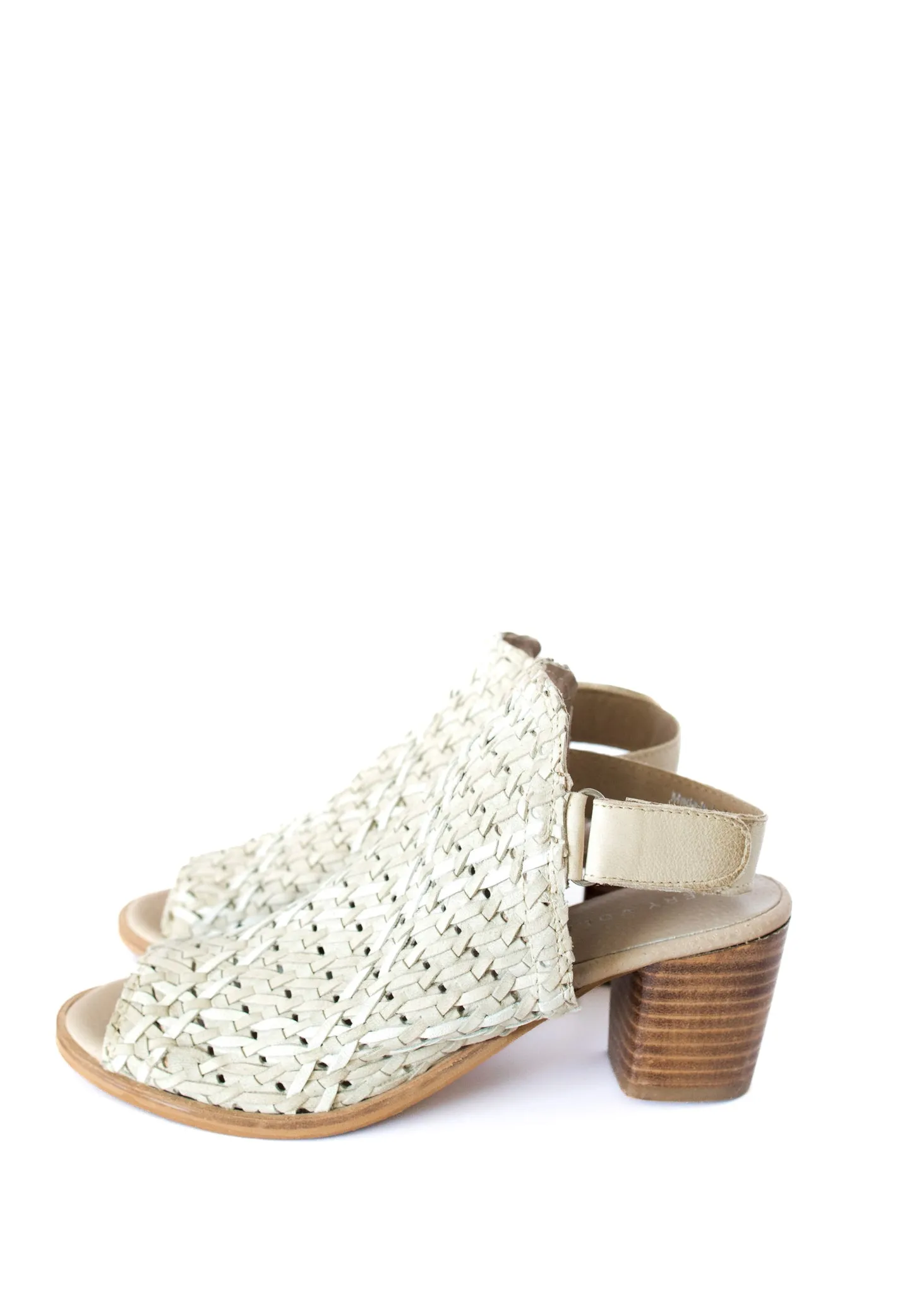 Brinkley Woven Leather Mules in Stone