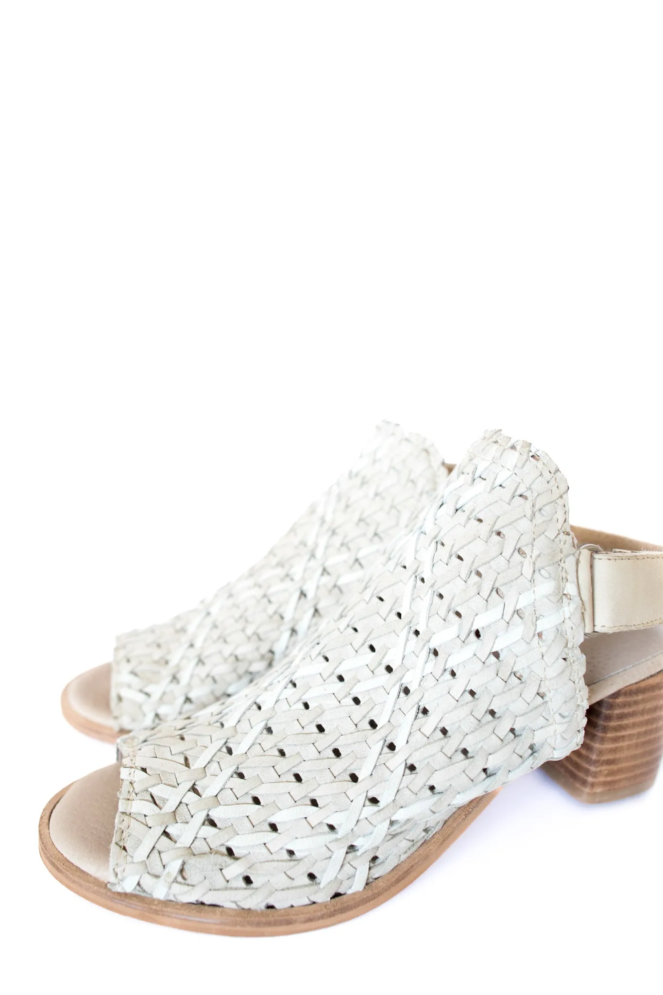 Brinkley Woven Leather Mules in Stone