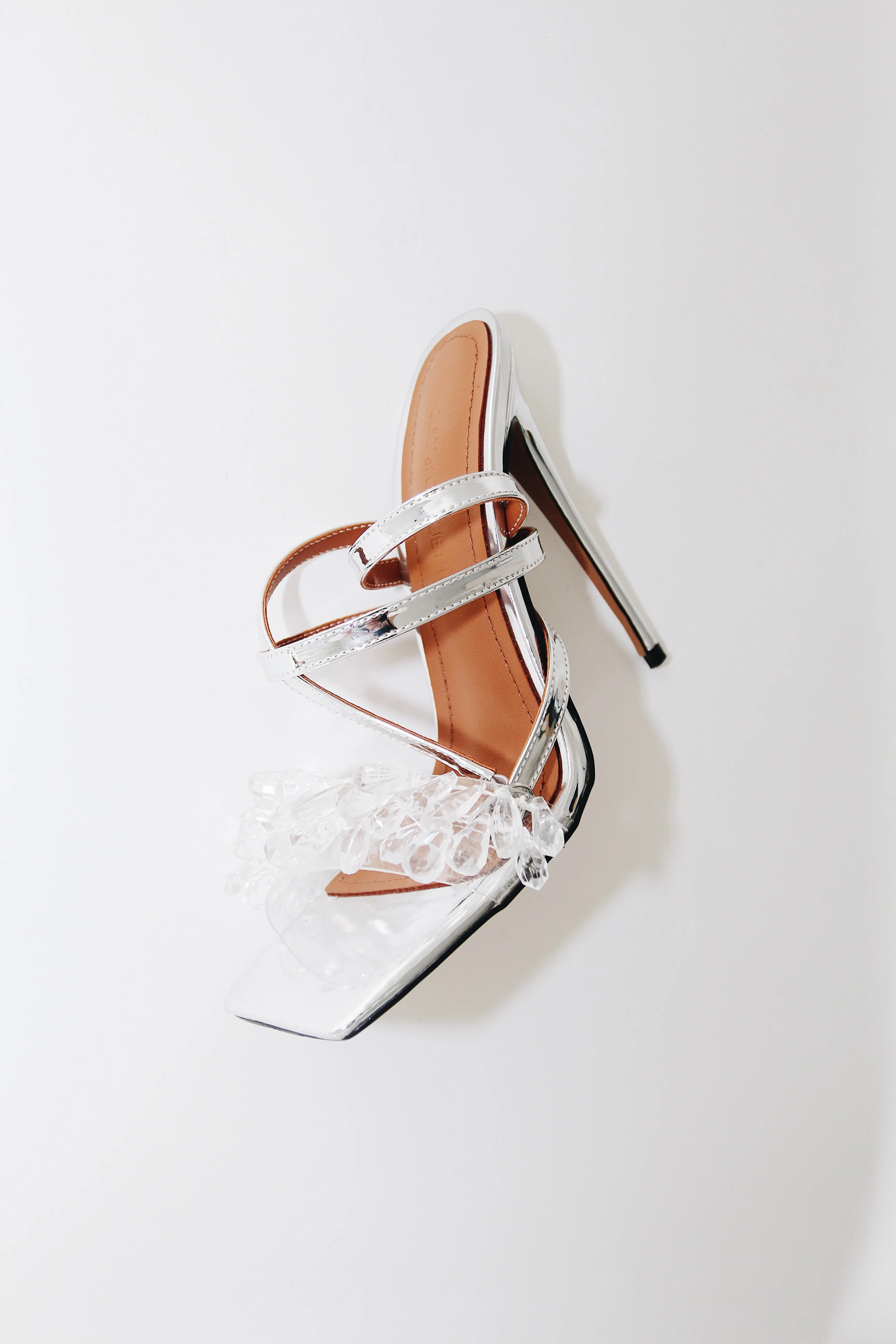 Cybil Clear Drip Chandelier Ankle Wrap Heels