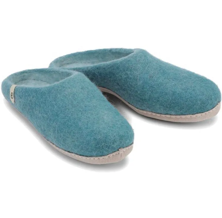 Egos Copenhagen Natural Wool Slippers Sea Blue