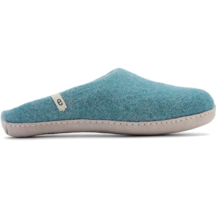 Egos Copenhagen Natural Wool Slippers Sea Blue