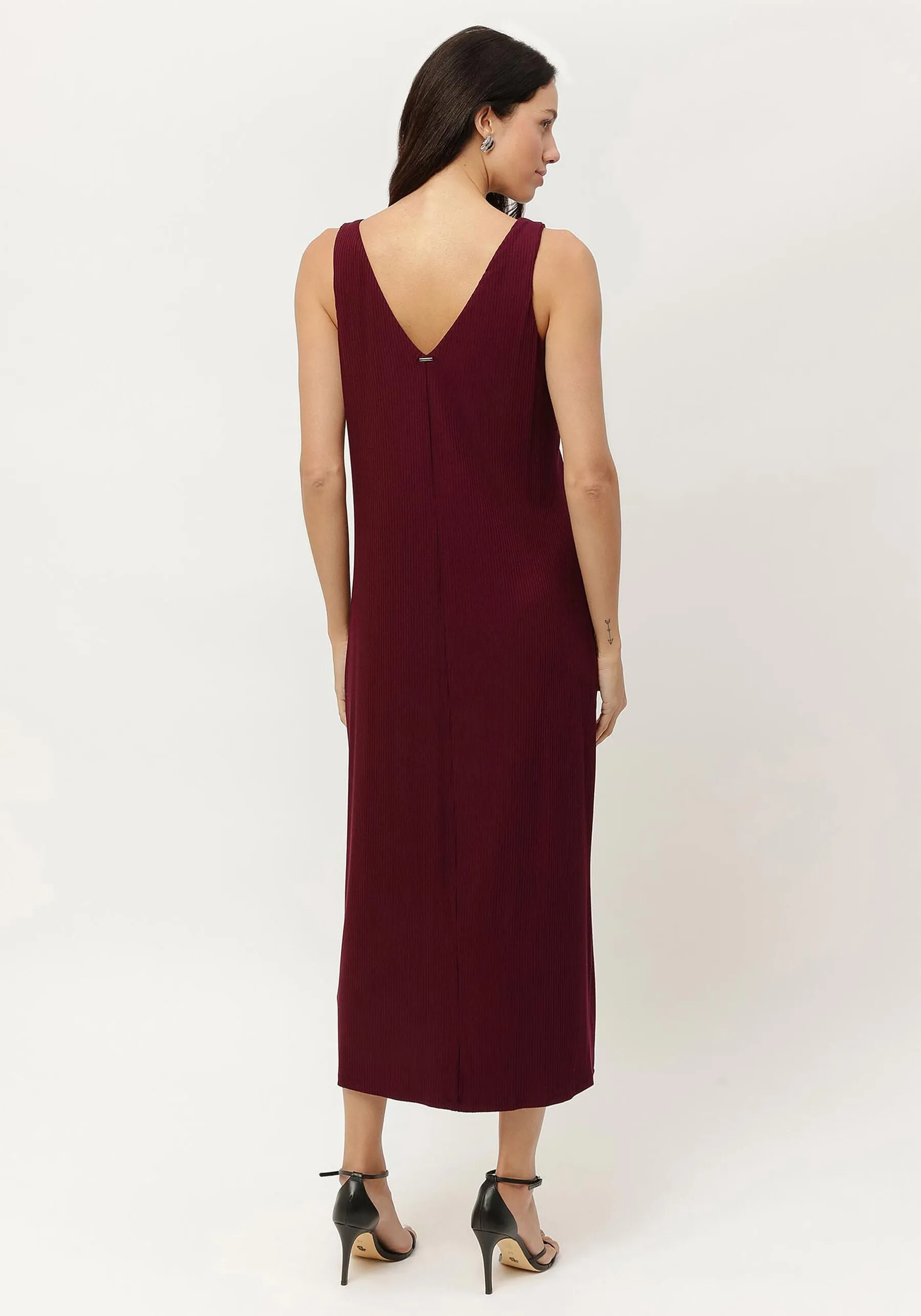 Fluted Midi Dress With Slit