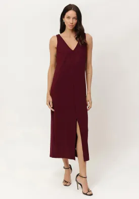 Fluted Midi Dress With Slit