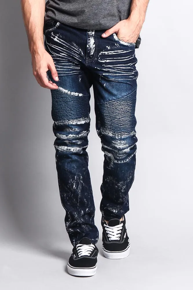 Foil Edge Biker Denim Jeans