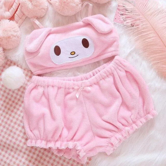 Fuzzy Kawaii Lingerie Sets