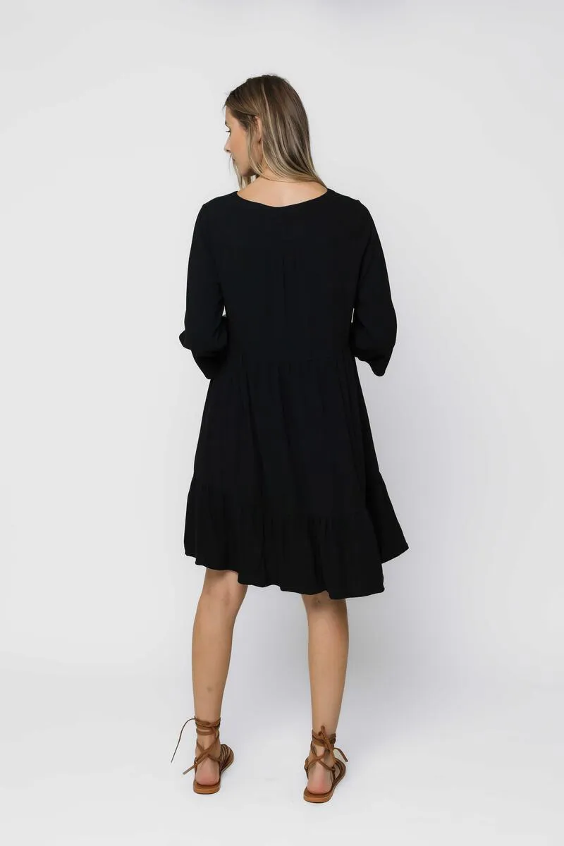 Grace Tiered Dress - Black