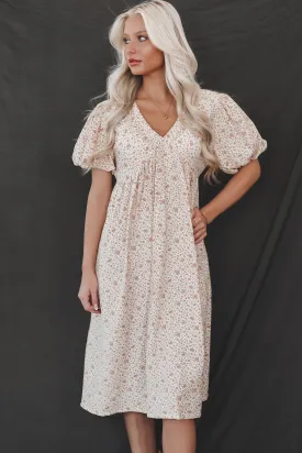 May I Have This Dance Rose Floral Midi Dress