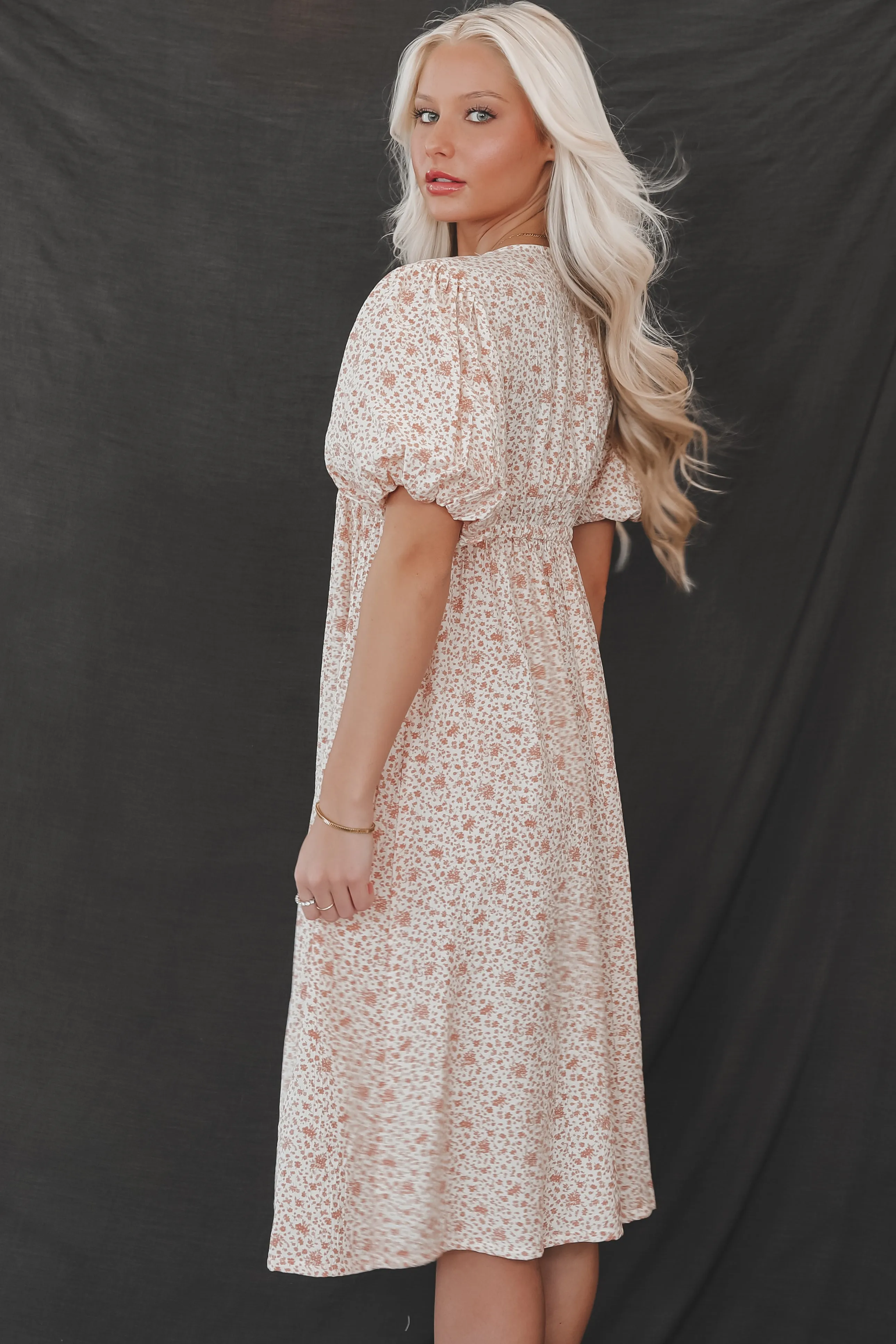 May I Have This Dance Rose Floral Midi Dress