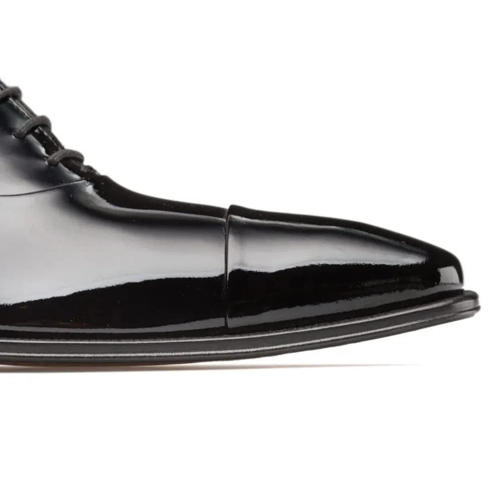 Mezlan Men's Shoes Black Patent Leather Cap Toe Oxfords