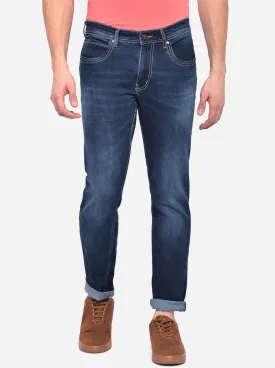 Mid Blue Washed Straight Fit Jeans | Greenfibre