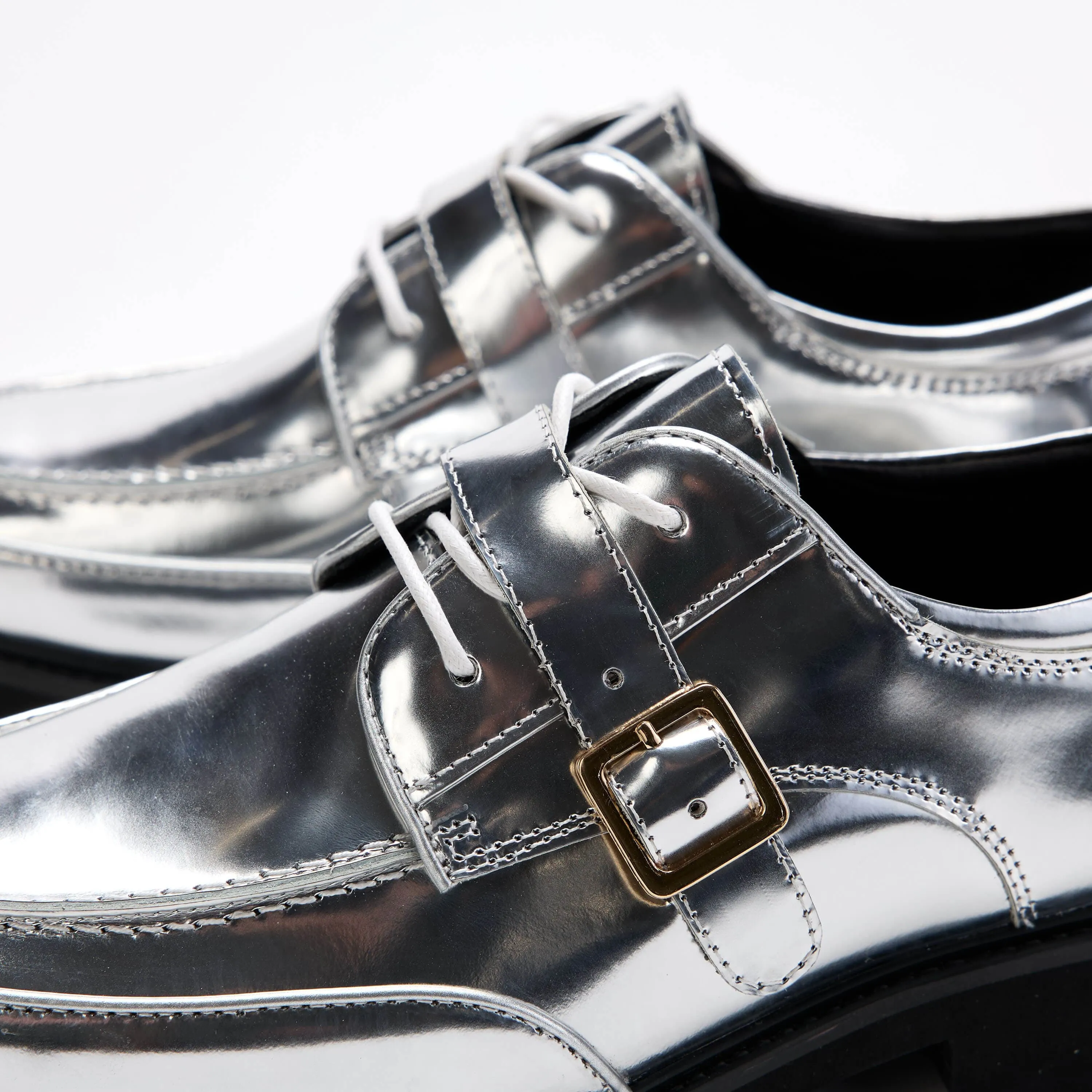 Ms. Atlas Chrome Patent Leather Lug Derby