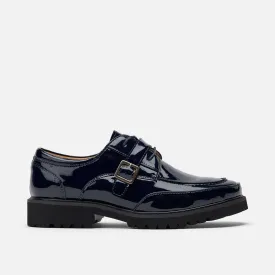 Ms. Atlas Navy Patent Leather Lug Derby