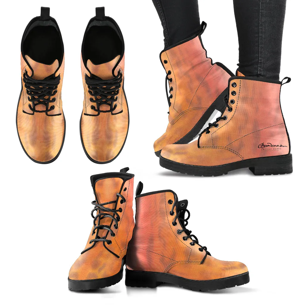 Ombre Leopard Leather Boots (Vegan)