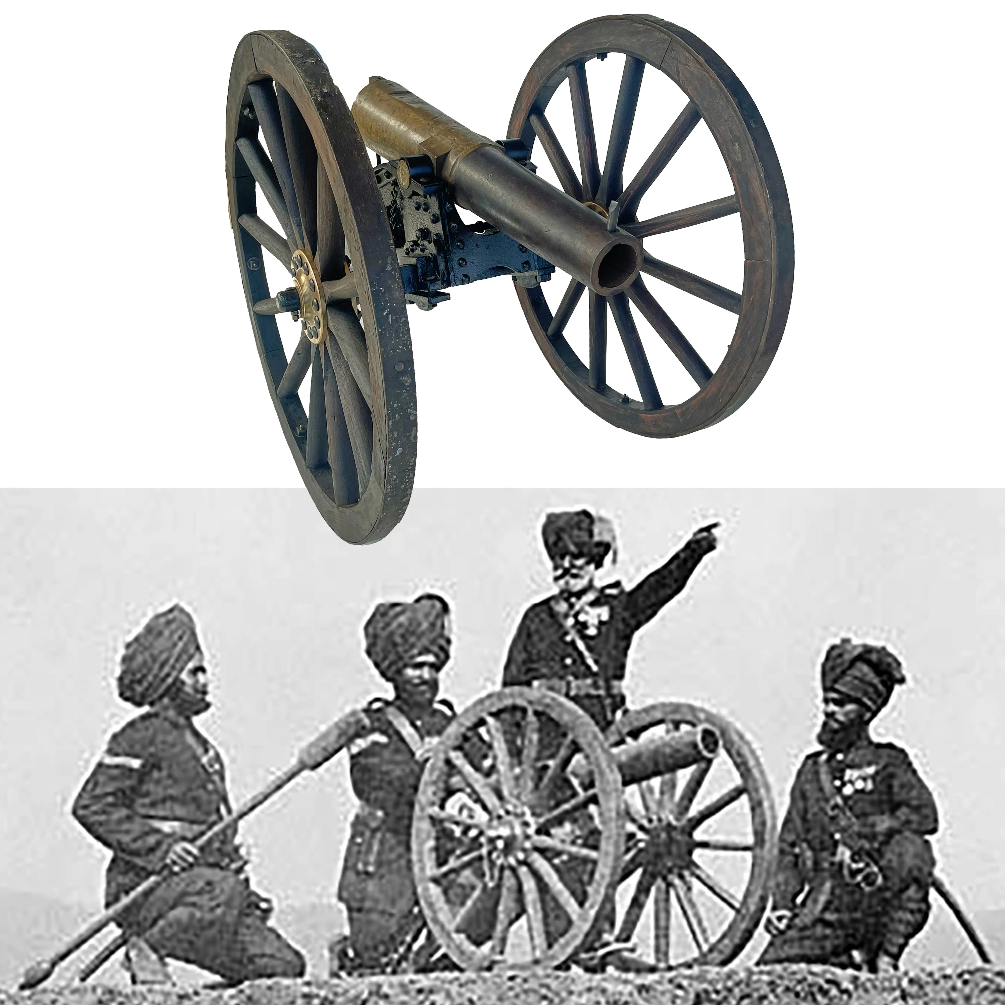 British Victorian Era Rifled Muzzle Loading 7-Pounder Mark IV Mountain Gun Cannon - Ordnance R.M.L.