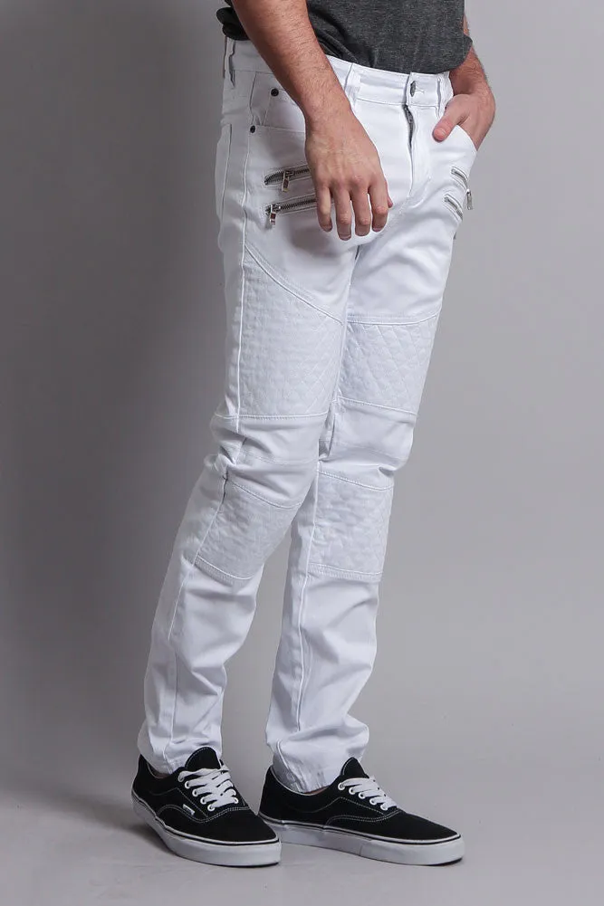 Quilted Biker Jeans