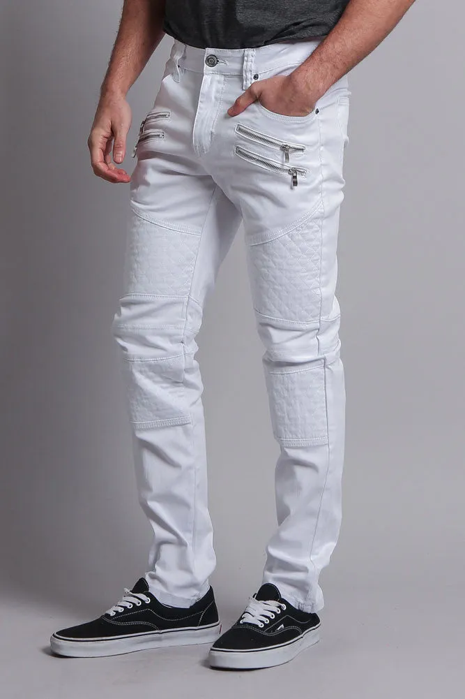 Quilted Biker Jeans