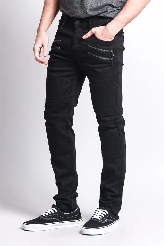 Quilted Biker Jeans