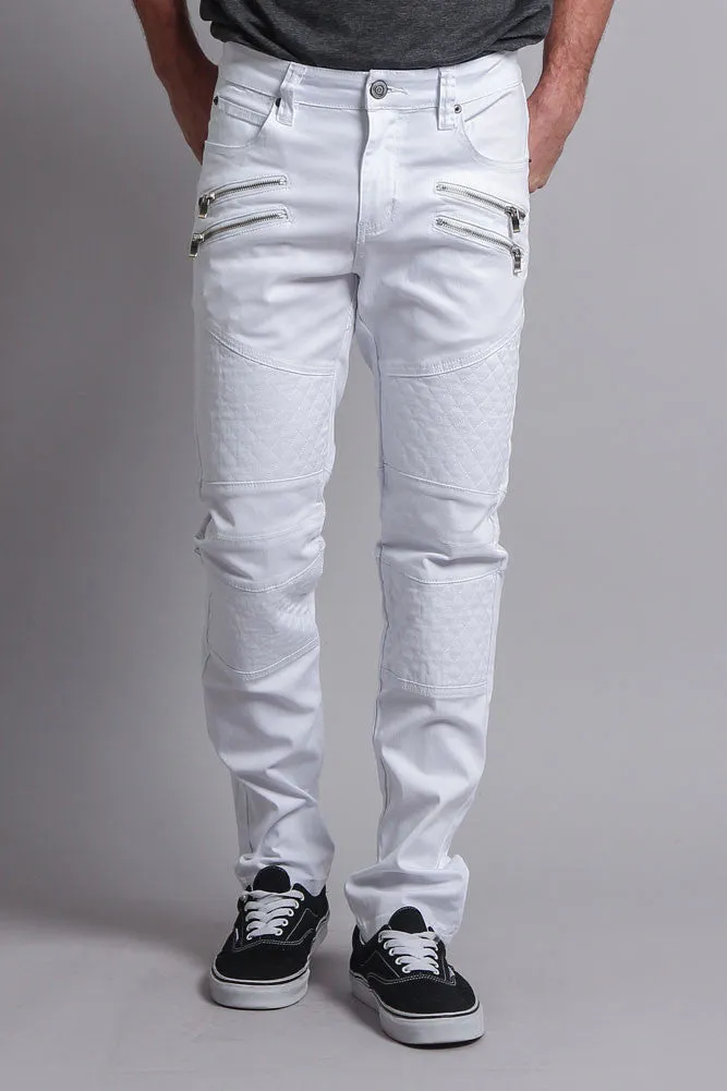 Quilted Biker Jeans