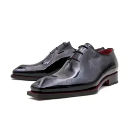 "Jason Spade" Patent Leather Lace-Up Oxford Black