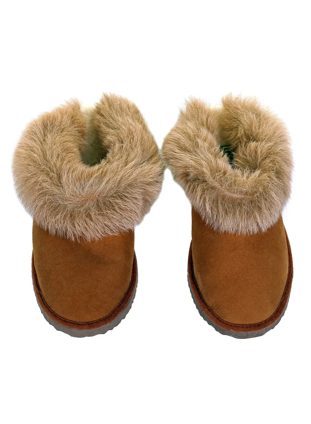 Real Sheepskin Collared Mule with Sole