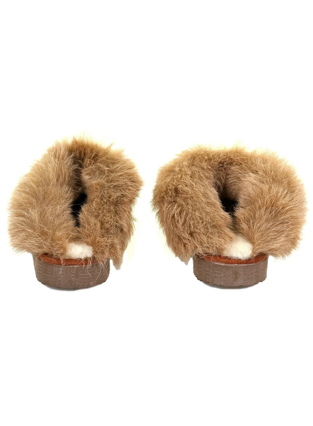 Real Sheepskin Collared Mule with Sole