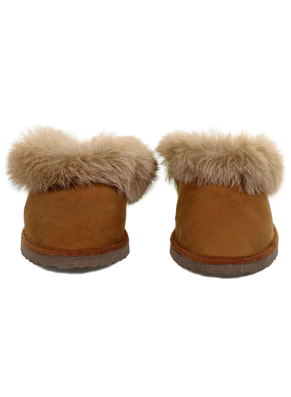 Real Sheepskin Collared Mule with Sole