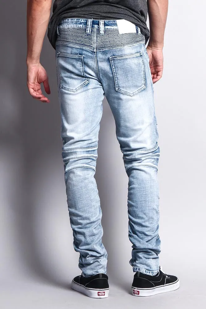 Scrunch Stacked Biker Jeans