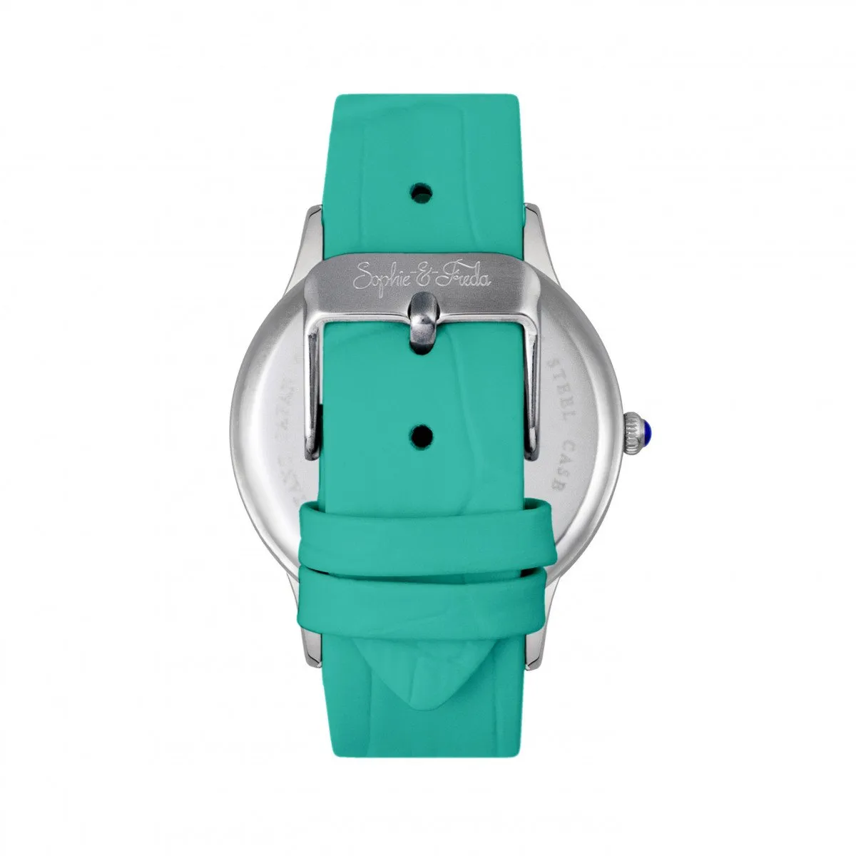 Sophie & Freda Sonoma Leather-Band Watch w/Swarovski Crystals