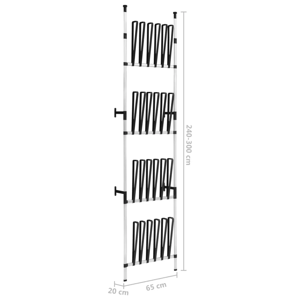 Telescopic Boot Rack with Rods Aluminium