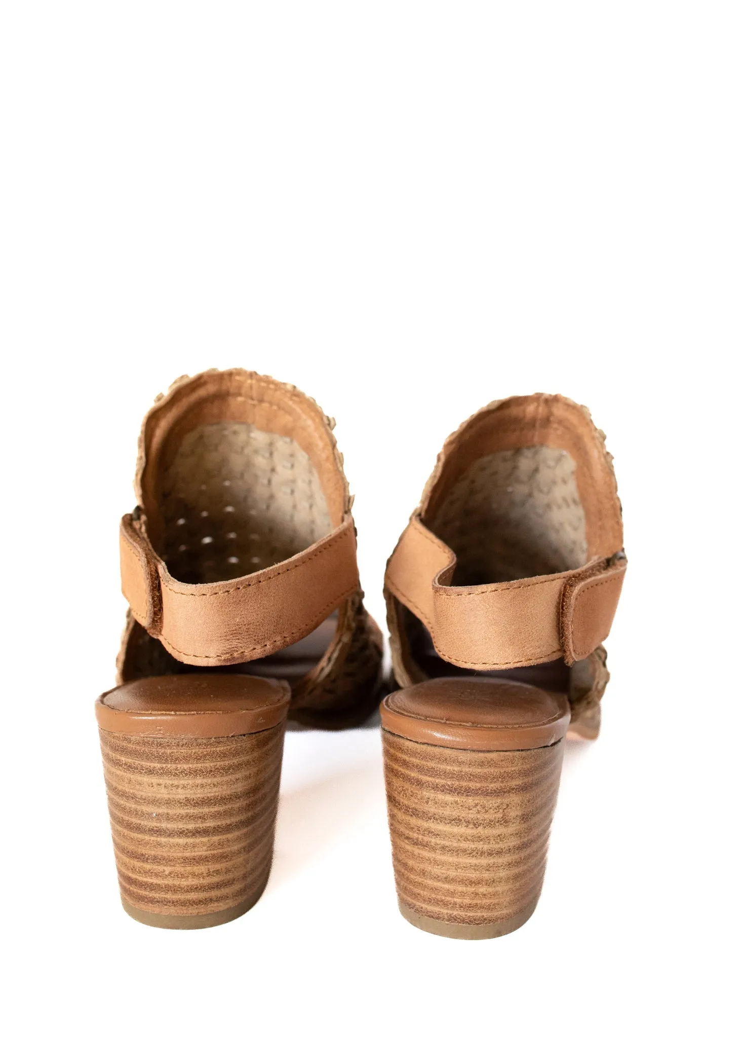 Veronique Woven Leather Mule in Tan