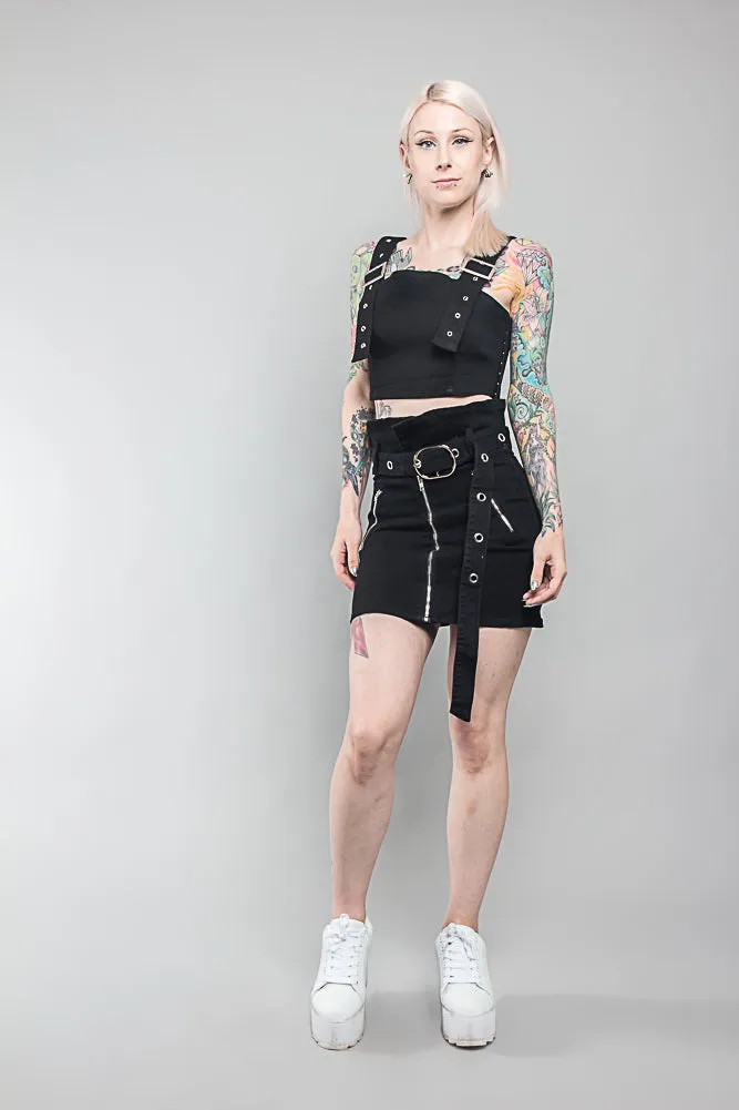 Zippered Skirt with Buckle